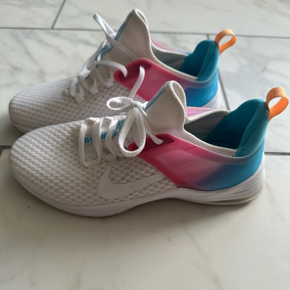 Nike White and Pink Sneakers with Breathable Mesh